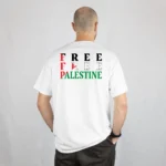 تيشرت فلسطين حرة ابيض ا